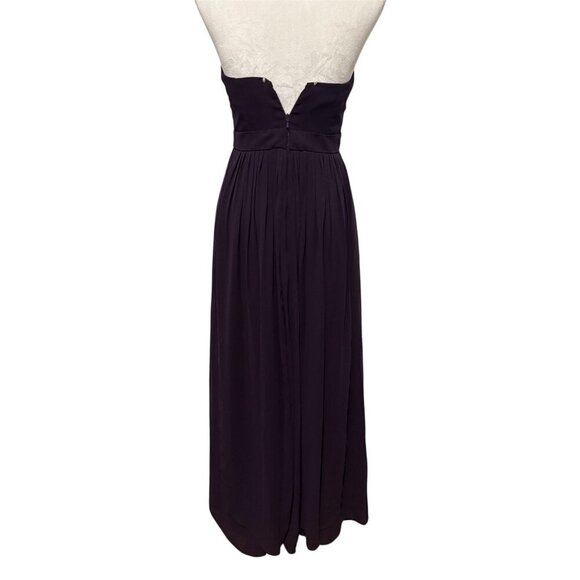 JENNY YOO Aidan Strapless Chiffon Plum Gown ONLY Size 4 - Picture 3 of 16